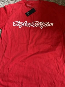 Troy Lee Signature Adult T-Shirt Red - Picture 1 of 3
