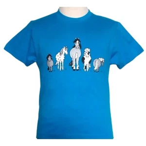 Camiseta Infantil Poni Algodón Con Estampado Diseño Caballo Talla 2 Edad Rosa o Azul - Imagen 1 de 12