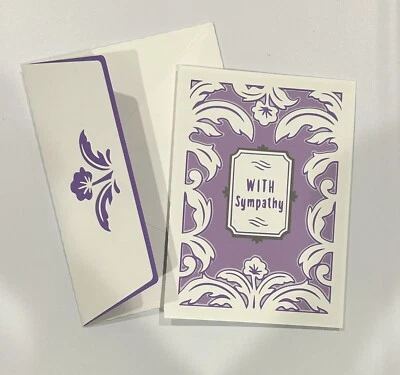 Floral Sympathy Card Handmade Paper Pierced - Image 1 of 2