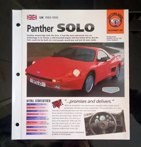1989-90 Panther Solo Informationsbroschüre Hot Cars Rennwagen - Bild 1 von 5