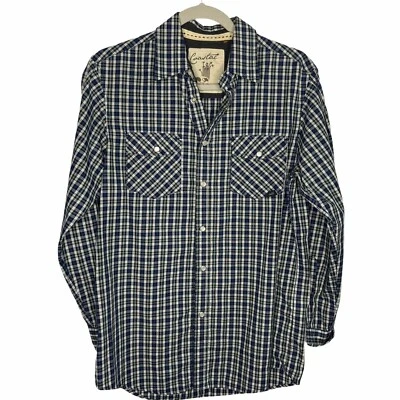 Coastal Pearl Snap Shirt Mens Small Blue Plaid Western Cowboy Long Sleeve EUC - Image 1 of 4
