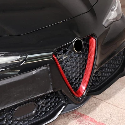 Red Real Carbon Fiber V-Shape Grille Frame For Alfa Romeo Giulia 2017+ - Изображение 1 из 4