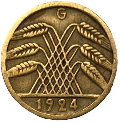 1924-G Germany 5 Rentenpfennig - Combined Shipping - Lot C62b - Image 1 of 3