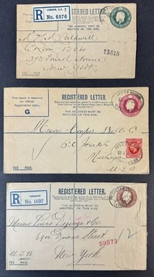 英国,1921 - 1935 年,批量 3 张乔治五世国王注册封面 — 第 1/2 张图片