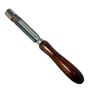 Vintage Swedish Rostfritt Stal Apple Corer Mid Century Wood Handle 8" Farmhouse - Picture 1 of 14