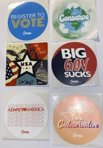 Turning Point USA TPUSA Charlie Kirk Sticker Pack Amerika Konservativ 6 Stück 3 Zoll - Bild 1 von 7