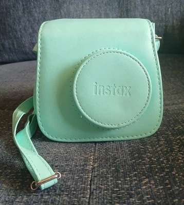 Funda para cámara Fujifilm Instax mini azul correa ajustable cubierta de cuero Foto 1 de 4