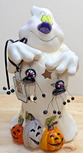 NUOVO Blue Sky Clayworks Halloween GHOSTIES TRICKS Ghost & Ragni Tea Light Nuovo con etichette - Foto 1 di 6