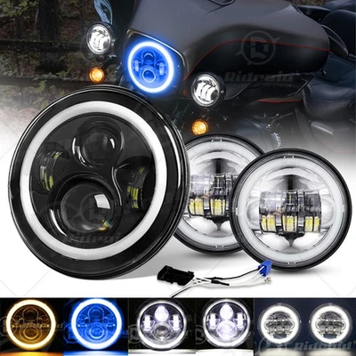 7" LED Headlight &Passing Lights For Harley-Davidson Electra Glide Ultra Limited - Image 1 of 4