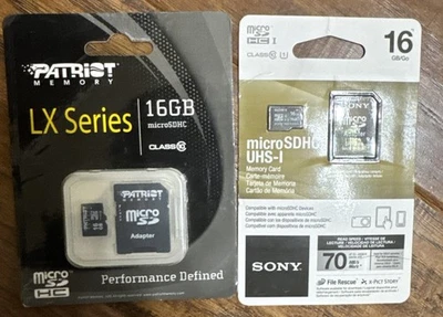 Patriot 16GB  Sony 16GB MicroSDHC Flash Card X2 - Image 1 of 2