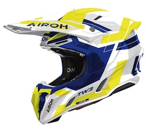CASCO HELMET MOTO CROSS ENDURO AIROH TWIST 3 DYNASTY GIALLO BLU GLOSS 22.06 TG M - Picture 1 of 2