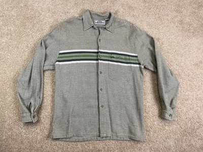 Vintage Rusty Button Up Shirt Mens Medium Collared Pocket Houndstooth Multicolor - Image 1 of 4