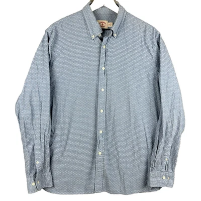 Brooks Brothers Red Fleece Shirt Mens XXL Blue White Detail Textured Button Down - Image 1 of 4