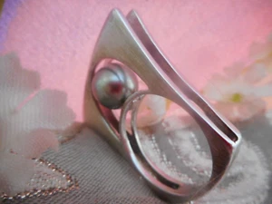 Extravaganter Damen Ring mit TAHITI PERLE ca. 9 mm große Perle Tolles Design - Bild 1 von 23