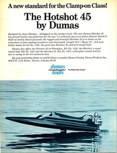 Dumas Hotshot 45 RC Boat Print Ad Ephemera Kit No 1319 Designed by Dunlap - Picture 1 of 1