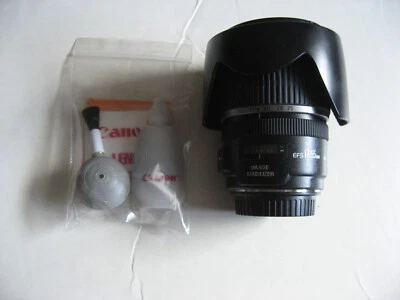 Canon EF-S 17-55mm F/2.8 IS USM Lens W/Caps, Hood, Case, Lens Cleaning Kit - Image 1 of 4
