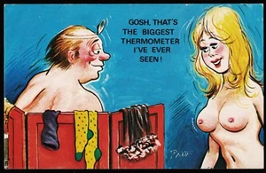 Biggest Thermometer I've Ever Seen Cardtoon Series Prof Comic Postcard - Picture 1 of 2