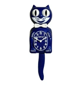 GALAXY BLUE KIT CAT CLOCK 15.5" Glitter MADE IN USA Free Battery Kit-Cat Clock - Picture 1 of 5