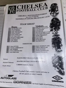 Nottingham Forest Vs Chelsea fa Cup Teamsheet 99/00 Rare Hospitality - Picture 1 of 2
