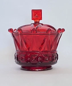 Fostoria Red Ruby Windsor Crown Candy Dish - Picture 1 of 7