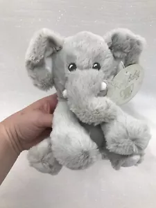 Kellytoy Kelly Baby Elephant Safari Plush Rattle Stuffed 7.5" Sitting Toy Gray - Picture 1 of 12