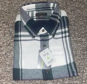 Men’s New John Bartlett Consensus Big & Tall Plaid Long Sleeve Shirt - Picture 1 of 5