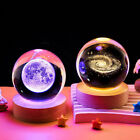 Boule de cristal 3D USB DEL veilleuse lune planète globe lampe de table décoration intérieure cadeau