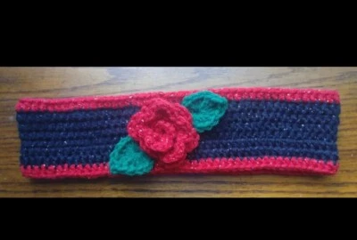Headband New Girls Leia Allen youth Size Handmade Crochet warm Winter Flower - Image 1 of 2
