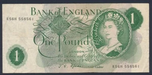 Great Britain: 1966-70 £1 One Pound QEII Queen Elizabeth II banknote sig Fforde - Picture 1 of 2