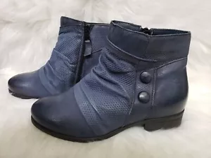 Miz Mooz - Leder breite Stiefeletten - Sallie - River Blue - EU 38W 7,5-8 - Bild 1 von 8
