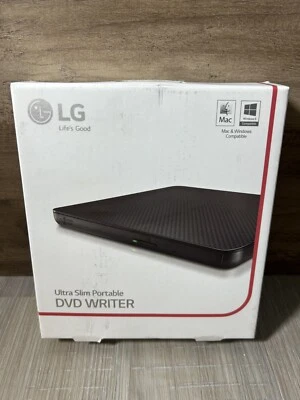 NEW LG SP80NB80 Ultra Slim Portable External Drive DVD Writer, Playback Mac/PC - Image 1 of 4