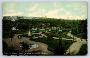 Postal Boston, MA, vista de pájaro de jardines públicos, fuente, follaje - Imagen 1 de 2