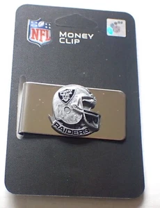 LAS VEGAS RAIDERS MONEY CLIP STAINLESS STEEL W/PEWTER EMBLEM - Picture 1 of 4
