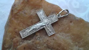 VINTAGE SOLID STERLING SILVER "925" ORTHODOX "SKULL" CRUCIFIX "SAVE and PROTECT" - Picture 1 of 10
