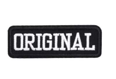 ORIGINAL -  Black Biker Motorcycle - Embroidered Iron-On/Sew-On Patch - Image 1 of 3