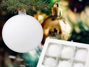 Natale VETRO BIANCO TRASPARENTE MATRIMONIO PALLINE ORNAMENTO 6x80mm!!!! - Foto 1 di 3