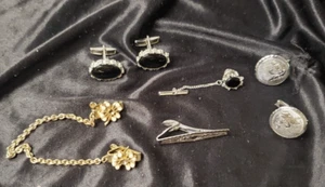 Vintage Retro Nachlass Herren Schmuck Konvolut - Manschettenknöpfe und Krawattennadeln - Bild 1 von 3