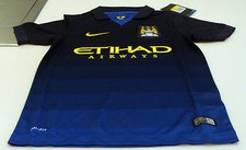 2014-15 Manchester City Soccer Away Jersey Short Sleeves Premier League XS Boys