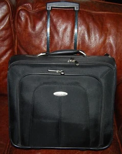 Samsonite Black Rolling Business Briefcase Carry On Laptop Travel Bag w/ Extras - Picture 1 of 8