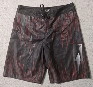 Pantalones cortos de natación Hustler para hombre talla 36 negros rojos para mujer - Imagen 1 de 7