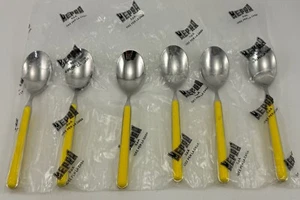 6 x sechs MEPRA CARAMELLA Italien GELB Suppenlöffel - Bild 1 von 5