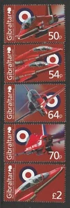 GIBRALTAR 2014 RAF RED ARROWS Aircraft 50th Anniversary set of 5  - MNH    - Bild 1 von 1