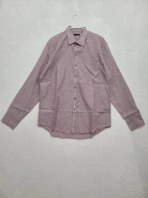 Zachary Prell Linen Blend Men's Slim Fit Red Striped Shirt Size XL - Image 1 of 4