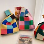 Color Shoulder Bag Shopping Bags Knot Wrist Bag Tote Bag Knit Handbag Handmade