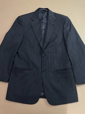 VINTAGE Perry Ellis Suit Jacket Adult 38 Gray 2 Button Sport Coat Stripe Mens - Image 1 of 4