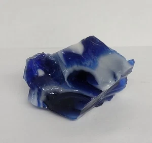 vintage Guernsey Glass 3oz Cobalt Blue Slag Glass Cullet paper weight aquarium  - Picture 1 of 9