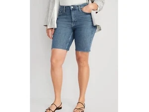 Old Navy High Waisted OG Straight Cut-Off 9-Inch Jean Shorts Size 24 - Picture 1 of 2