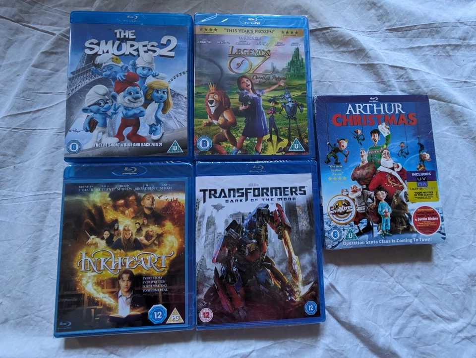 Blu-Ray DVD Bundle - Transformers / Christmas / Inkheart - Brand New Smurfs Lot - Image 1 of 1