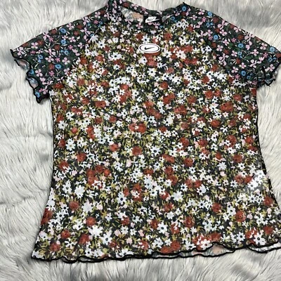 Camiseta Nike para mujer retro de malla floral transparente talla mediana Foto 1 de 4