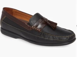Johnston & Murphy Men's 25-3981 Locklin Oiled Leather Tassel Loafers Black 11.5M - Picture 1 of 6